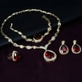 thumbnail image 6 of Ruanlalo Women Fashion Rhinestone Pendant Necklace Ring Bracelet Earrings Jewelry Set Red, 6 of 6