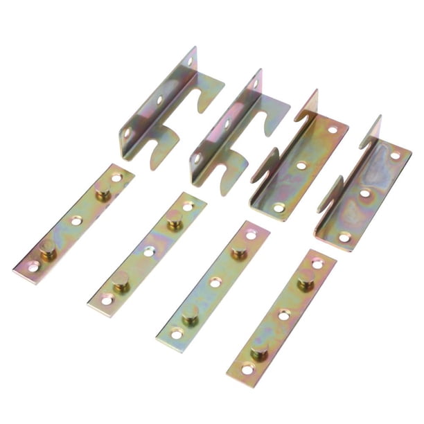 Conectores de accesorios de cama de hierro y madera marco de Ehuebsd conexión de muebles gancho de riel bisagra Conector de bloqueo 8 Uds.