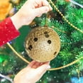 thumbnail image 5 of AYktou 2 Pcs 3.5 Inch Christmas Balls Ornaments Set, Glittering Sequins Hanging Ball Exquisite Balls Ornaments for Christmas Tree Ambiance Embellishes Wedding Birthday party Scene Matching, Gold, 5 of 7