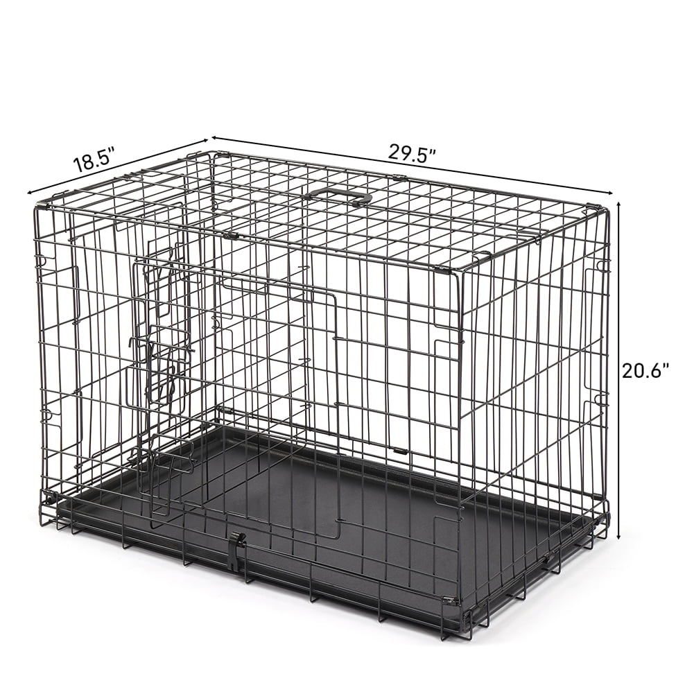 Kepooman Dog Crate Dog Cage Pet Crate for Large Dogs Folding Metal Pet Cage Double Door W/Divider Panel Indoor Outdoor Dog Kennel Leak-Proof Plastic Tray Wire Animal Cage (Black Dog Playpen, 30") Kepooman Dog Crate Dog Cage Pet Crate for Large Dogs Folding Metal Pet Cage Double Door W/Divider Panel Indoor Outdoor Dog Kennel Leak-Proof Plastic Tray Wire Animal Cage (Black Dog Playpen, 30")
