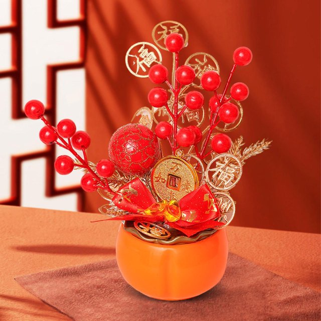 Ramo de flores artificiales Macarena cubo de bendición Año Nuevo