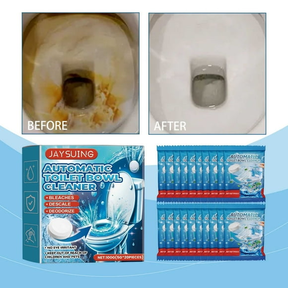 Pastillas limpiadoras de inodoros - Tabletas efervescentes descalcificantes y desodorizantes potentes para limpiar tazas de inodoro