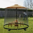thumbnail image 3 of Topchances 7-10 ft Patio Umbrella Mosquito Net, Polyester Mesh Net Screen, Adjustable Universal Canopy Net with Sandbags and Zipper Door for Outdoor Umbrellas and Patio Tables (Black), 3 of 11