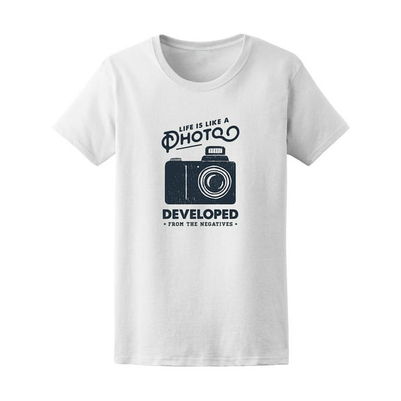 Retro Life Is Like A Photo Camera Quote Tee - Image by Shutterstock