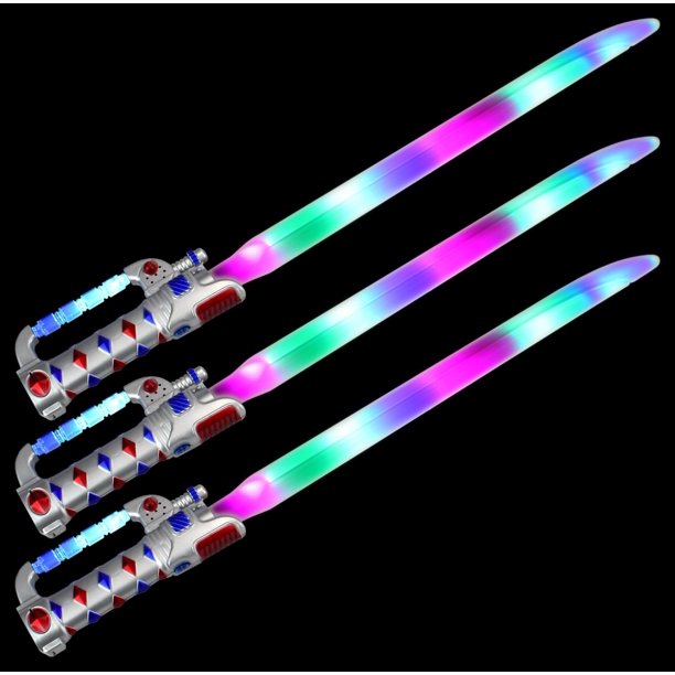 Set of 3 VT Space Knight Flashing LED & Clanging Sounds Party Favor Toy