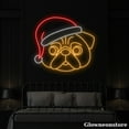 thumbnail image 2 of Glowneon BullDog Christmas Neon Sign, Bulldog With Santa Hat LED Sign, Bulldog Lover Gift, 2 of 5