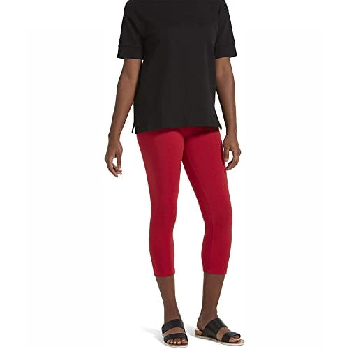 No Nonsense Women's Cotton Capri Legging, Red Hot, XX-Large