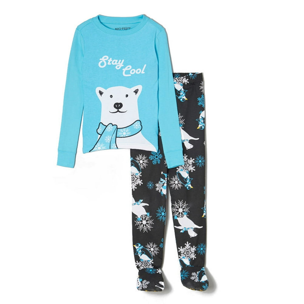 Big Feet Pajama Big Feet PJs 2 Piece Blue Footed Pajamas "Stay Cool