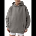 thumbnail image 2 of Sudadera Holgada de Larga con Capucha para Mujer, Estilo Informal, para Otoño e Invierno. Gris L, 2 of 7