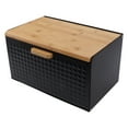 thumbnail image 3 of Wooden Bread Box Natural Vintage Heavy Duty Large Capacity Bread Storage Bin for Kitchen Countertop Black, 3 of 6