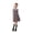 Grey, variant on Girls Summer Dress Casual School Uniform Pleated Sleeveless Button Down Dresses Teen Crew Neck Elegant Smocked A Line