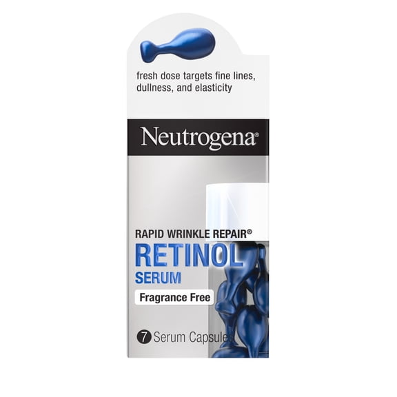 Neutrogena Rapid Wrinkle Repair Retinol Face Serum Capsules, 7 Count