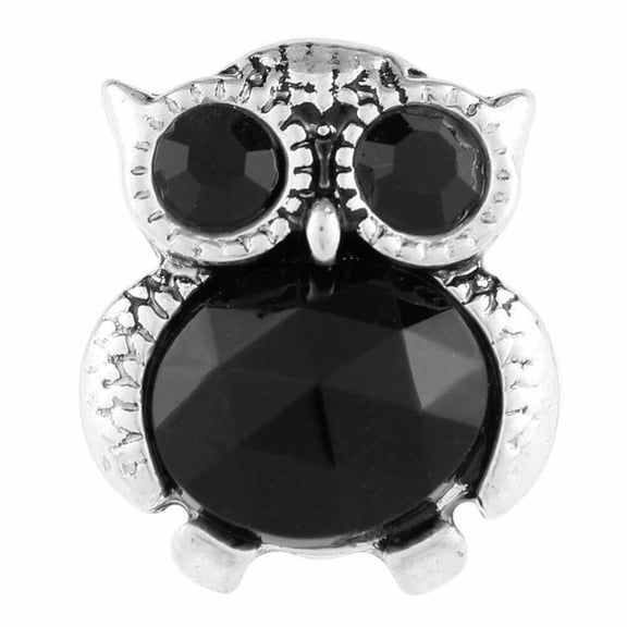 Owl Black Bird Snap Jewelry Ginger Charm Button, For Interchangeable DIY Customizable Accessories
