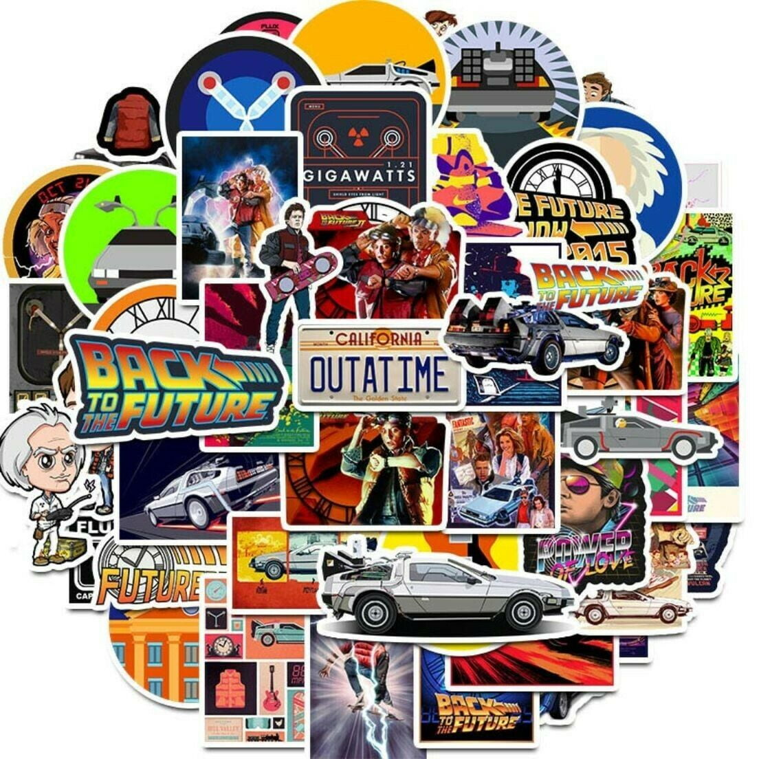 Classic Movie Back To The Future Waterproof Stickers
