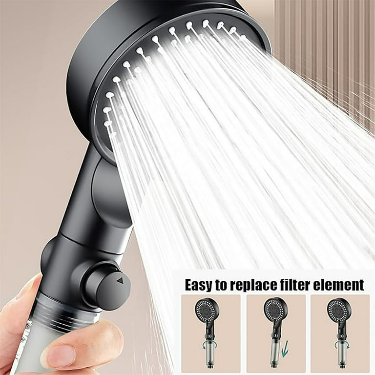 High Pressure 5-Mode Filtered Shower Head, 2025 New Handheld Silikondüsen Verstellbares Sprühgerät Für Home Fitness Dorm Apartment RV Outdoor (Duschkopf 5 Filter