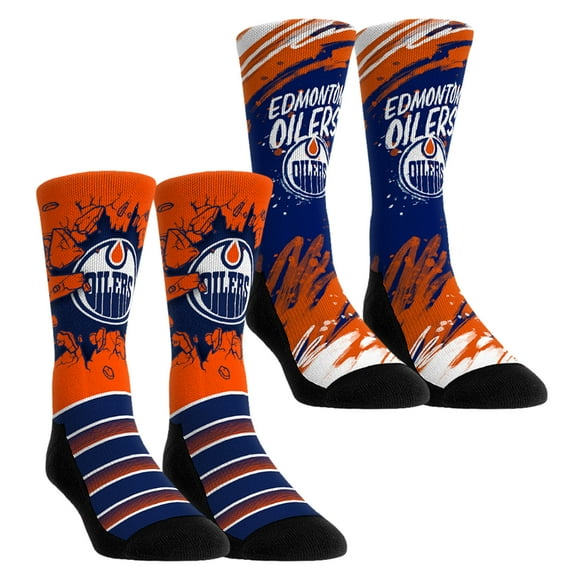 Unisex-Rock Em Socks  Edmonton Oilers Ice Breaker Two-Pack Crew Socks Set