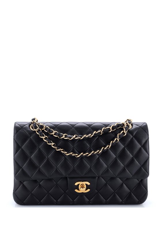 Pre-Owned Classic Double Flap Bag Quilted Lambskin Medium By Rebag