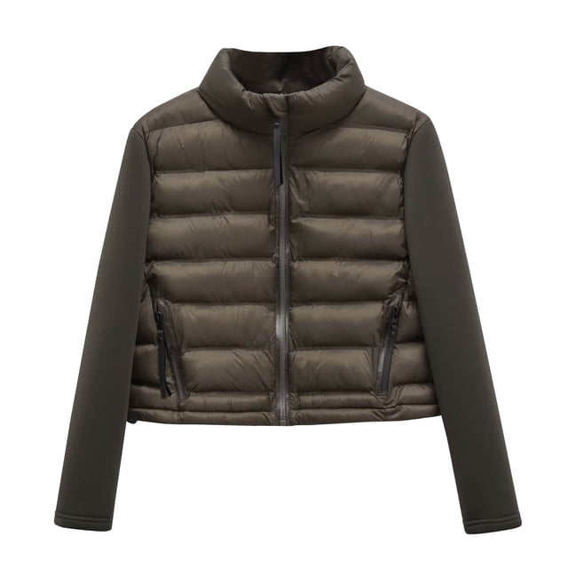 FAIWAD Womens Winter Quilted Jackets Long Sleeve Button Puffer Jacket Lightweight Solid Color Pockets Coats