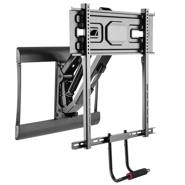 Support Mural pour Téléviseur à Mouvement Complet au-Dessus de la Cheminée, à Tirer vers le Bas, pour Téléviseurs de 43 Pouces-70 Pouces, Support TV Pivotant et Inclinable Réglable avec VESA Max 600x400 mm et Charge 77 Lb