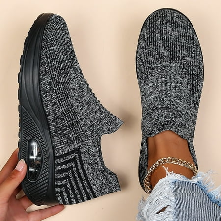 

Ladies Air Cushioned Casual Sneakers Breathable Slip-on Sports Shoes