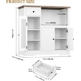 thumbnail image 2 of Senfot Kitchen Microwave Cabinet/Stand with 3 Doors and 1 Drawer, Pantry Storage Cabinet,Buffet Cabinet Sideboard with Adjustable Shelves, for Kitchen, Dining Room, Living Room, Hallway In White, 2 of 6