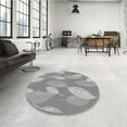 thumbnail image 4 of Ahgly Company Machine Washable Indoor Round Transitional Gray Cloud Gray Area Rugs, 6' Round, 4 of 7