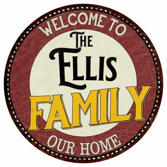 The Ellis Family 14" Round Metal Sign Kitchen Game Room Decor 100140038122