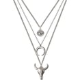 thumbnail image 1 of Collar de capas para mujer, collar vaquero estilo vaquera, collar estilo western para mujer, collar con cabeza de toro y ojo malvado., 1 of 5