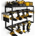 thumbnail image 1 of Power Tool Organizer for Tool Storage  Drill Holder Wall Mount with Charging Station  Tool Holder and Storage Rack for Garage Organization  Heavy Duty Metal Tool Shelf with Battery Holder, 1 of 8