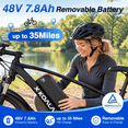 thumbnail image 3 of X-Koala 26" Electric Bike for Adults, 500W Motor, 48V 7.8Ah Removable Battery,Mountain Ebike with 7-Speed, UL2849,Black, 3 of 8