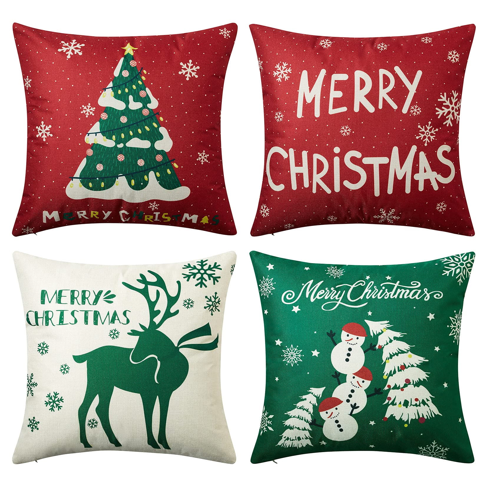 Christmas Pillow Covers, Christmas Decorations Throw Pillow Covers, Set