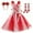 f#373Red445, variant on CAIVO Kids Red White Striped Girls Elegant Lace Sleeve O-Neck Stage Performance Dress With Sequins Holiday Party Pageant Outfit Sets Leisure Christmas Clothing Sets