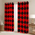 thumbnail image 2 of Homewish Bohemain Rhombus Print Black Out Curtains,Minimalsim Geometric Aesthetic Curtains Pack of 2 (42x63 Each),Red Black Bedroom Curtains For Girls Teens,Breathable Home Decor, 2 of 6