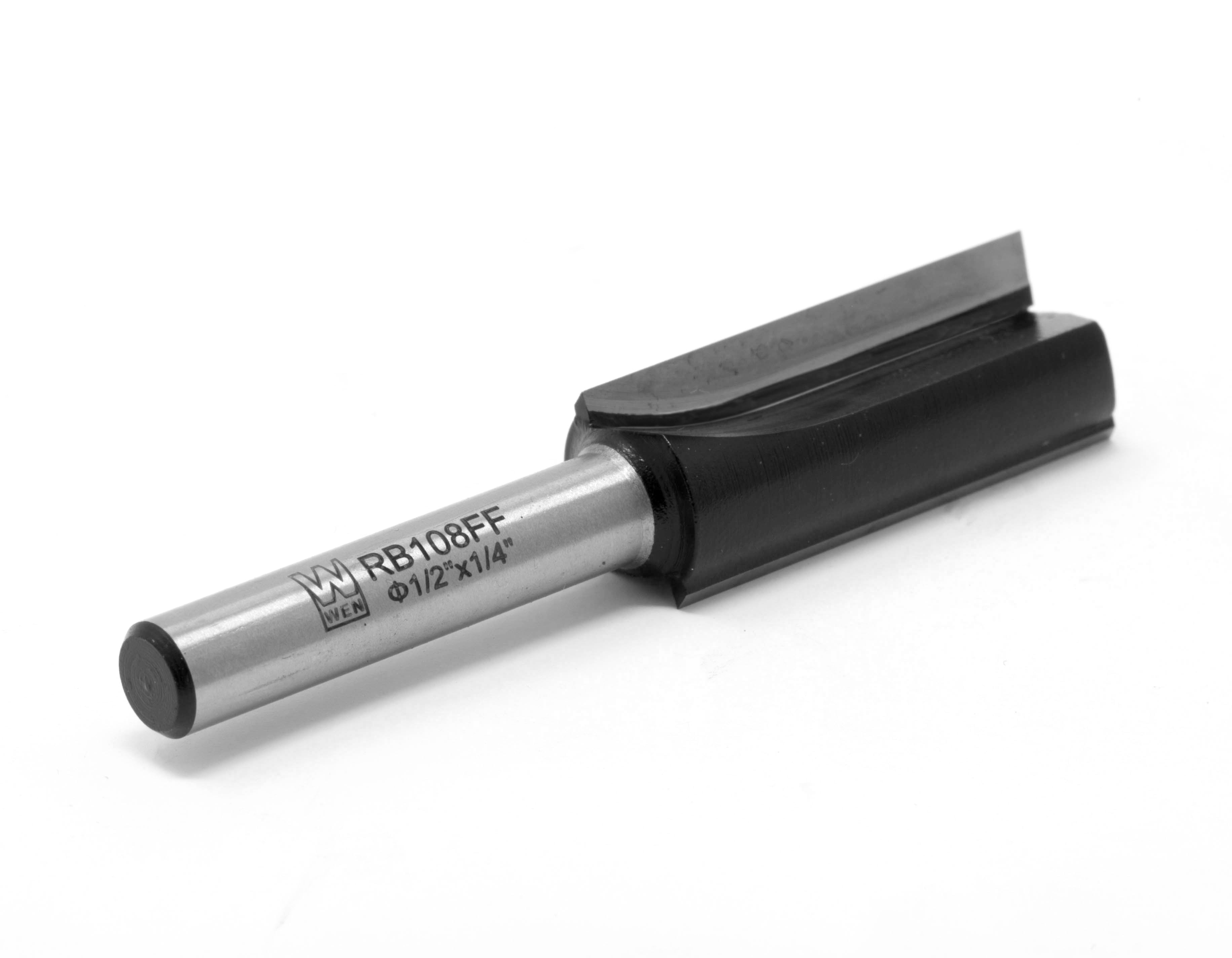 WEN 1/2 in. Straight 2-Flute Carbide-Tipped Router Bit with 1/4 in. Shank and 1-1/4 in. Cutting Length
