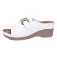 thumbnail image 5 of Summer Slides for Women Trendy Metal Chain Peep Toe Slip on Wedge Sandals Comfy Outdoor Orthopedic Shoes Casual Slippers White Size 7.5, 5 of 5