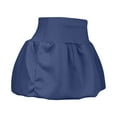 thumbnail image 4 of Dvprdro Women Mini Skirt Summer Fashion High Waist Puffy Short Skirt Casual Ruffle Flared A-Line Beach Skirt Dark Blue Sizes L, 4 of 5