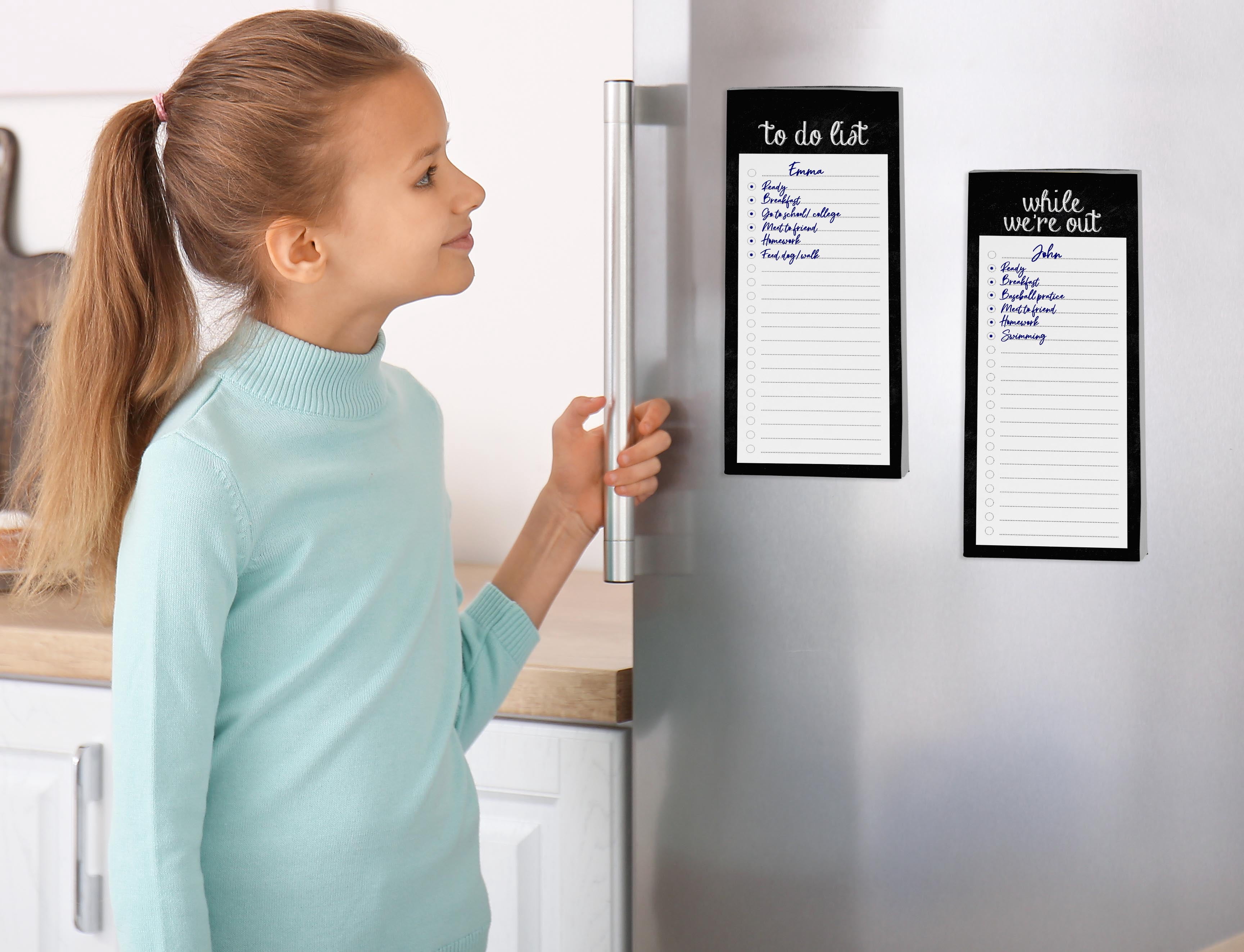 Inkdotpot Pack of 3 Magnetic Fridge To-Do List Notepads- Magnetic Memo Pads For Refrigerator-(50 Sheets Each)-KK