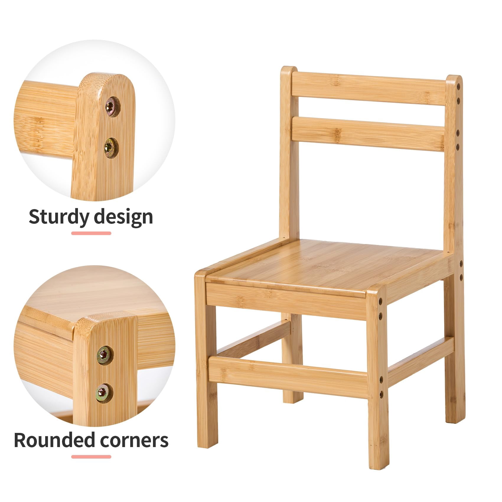 UNICOO® Bamboo Kids Desk and Chair Set, Lift-Top Desk & Chair Set for 3-8 Years Old, Children Writing Desk with Storage and Hutch for Home School Use (C007 - Nature)