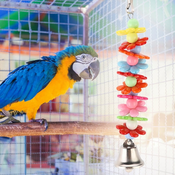 Ccdes Hanging Parrot Toy,Colorful Wooden Bird Hanging Swing Parrot