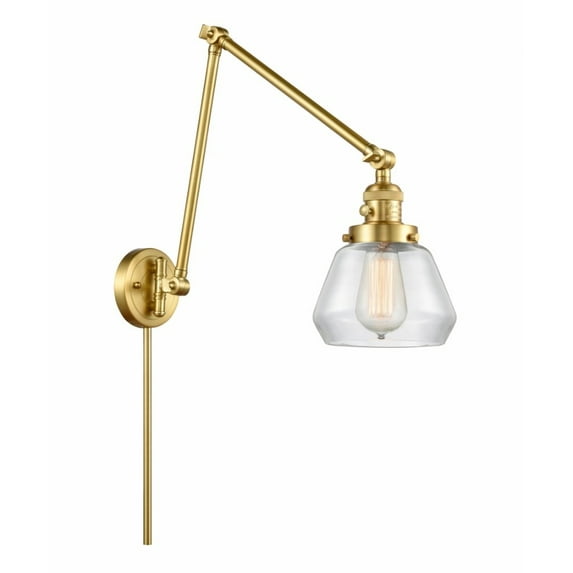Innovations 238-SG-G172 Fulton 1 Light Swing Arm part of the Franklin Restoration Collection, Satin Gold