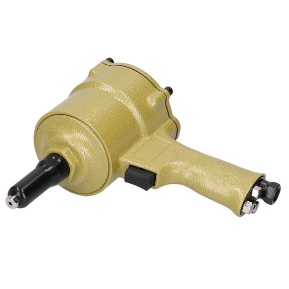 Double Hammer Strike Air Riveter Tool 2.4 to 4.8mm Riveting Capacity, Stepless Speed Regulation, Self Locking Chuck for Rivets, Aluminum Nails, Steel Nails