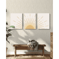 thumbnail image 5 of SHENIFY 12x16in3pcs Sun Wall Art Wood Canvas Boho Wall Art Sun Rising On The Horizon Nature Line Art Mid-Century Modern Prints Boho Sun Wall Decor for Living Room, Bedroom, 5 of 5