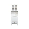 thumbnail image 5 of GAKMCIL Fold-Out Convertible Writing Desk, Space-Saving Desk Cabinet with Storage Cabinet, Shelf & Drawer for Multi-Function Home Office Workstation (Office Furniture/Desks/Writing Desks) (White), 5 of 12