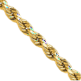 thumbnail image 4 of 14K Solid Yellow Gold 4mm Rope Chain Twisted Link Necklace, 4 of 5