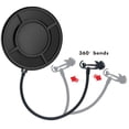 thumbnail image 2 of Yanmai Microphone Wind Screen Pop Filter Round Shape Mic Wind Shield Screen Double Layer Metal Mesh with Stand Clip for Broadcasting Recording Vocals Studio, 2 of 7