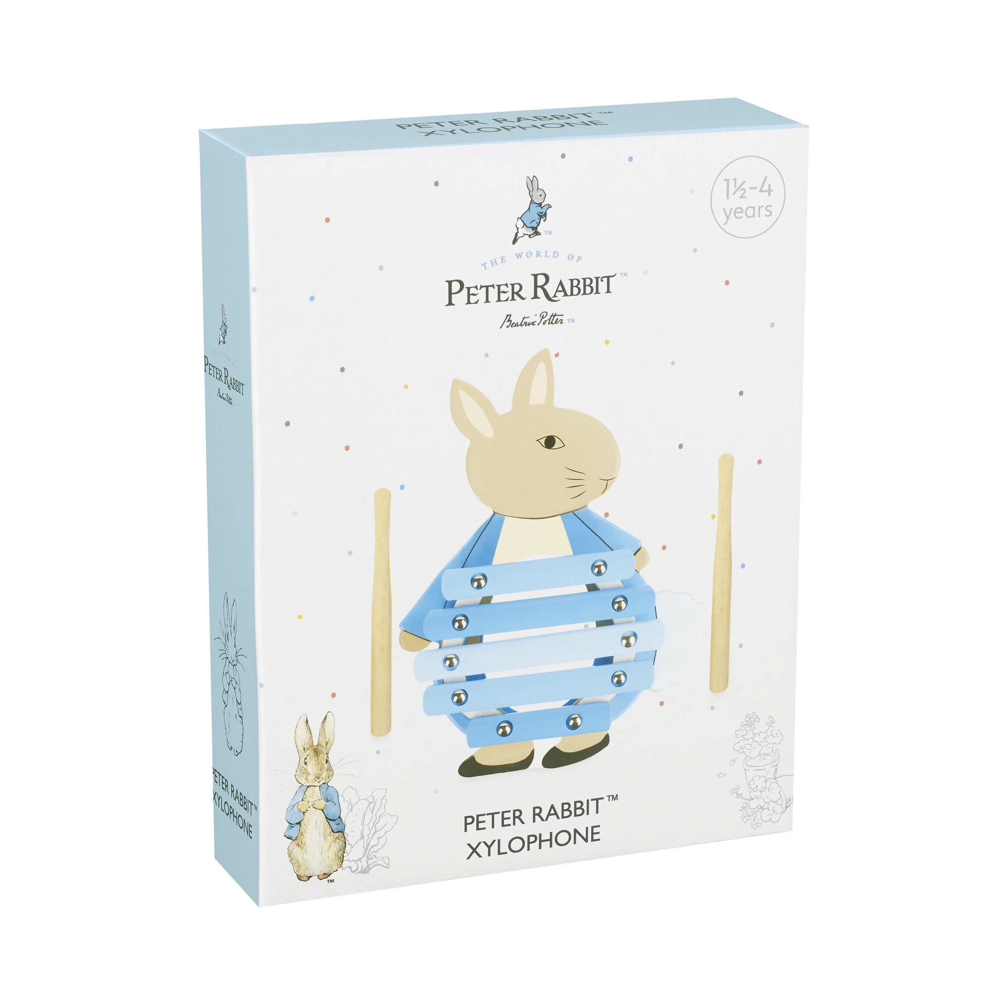 Peter Rabbit: Xylophone - Wooden Musical Instrument Shaped As Peter Rabbit, 2 Drumsticks, Animal Developmental Licensed Toy, Toddler & Kids Ages 3+