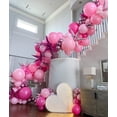 thumbnail image 4 of Kit con forma de arco con forma de guirnalda, color rosa adorado con globos en forma de estrella, 4 of 9