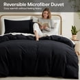 thumbnail image 6 of Ameha 3 Piece Full Duvet Cover Set Plush Microfiber 1800 Series Hypoallergenic, Breathable All Season Bedding Set Button Closure Adults Black, 6 of 8