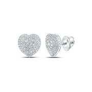 10K White Gold Round Diamond Heart Nicoles Dream Collection Earrings - 1.5 CTTW