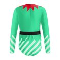 thumbnail image 4 of TSSOE Kids Girls Christmas Elf Santa Outfits Long Sleeves Christmas Leotard Bodysuit Dancewear Green 16, 4 of 5